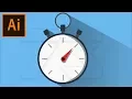 Flat Design StopWatch - Illustrator Tutorial