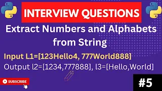 How to extract Numbers and Alphabets from a given String in Python extract char from string