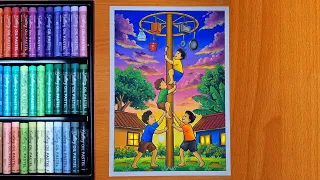 Mewarnai tema lomba 17 agustus panjat pinang
