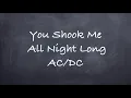 You Shook Me All Night Long-AC/DC Lyrics