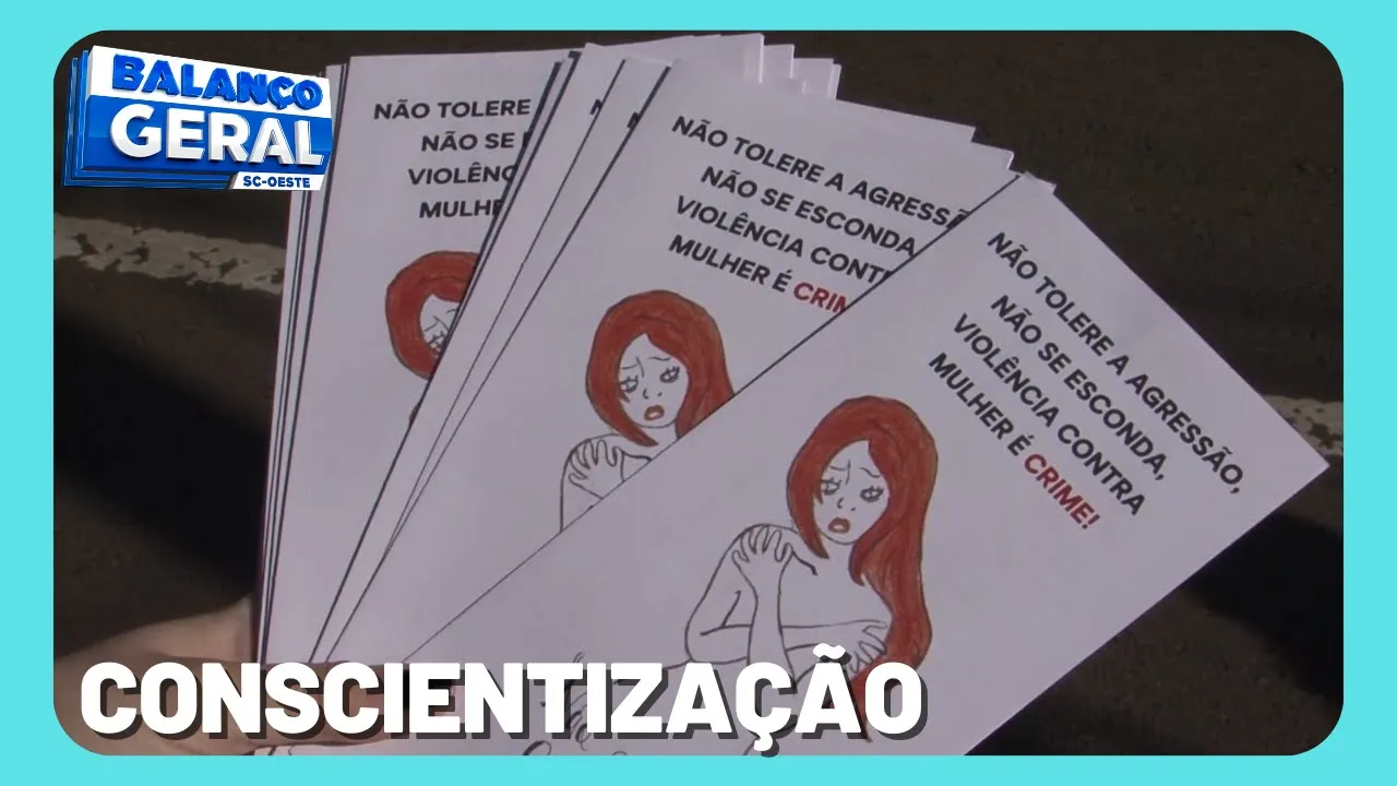 Estudantes promovem ações de combate à violência contra a mulher em Chapecó