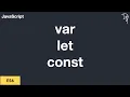 ES6 var let const