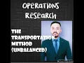 THE TRANSPORTATION METHOD - LINEAR PROGRAMMING