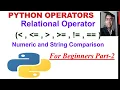 Python Operator Part 2 Relational Operator Numeric and String Comparison XI IP CS CBSE