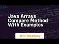 java arrays compare method with examples