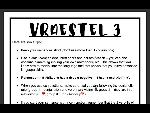 Download MP3 VRAESTEL 3 Afrikaans FAL wenke (tips for Afrikaans writing for first additional language learners)📝