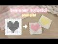 crochet pixel grid heart tutorial crochet for beginner how to crochet heart granny square