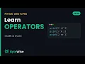 Python Operators Explained Math Comparisons Zero to Pro