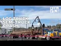 Crash involving log truck and semi closes Green Hill Road in Eugene