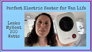 perfect electric heater for vanlife no open flame lasko myheat 200watts bluetti ac200p 2000watts