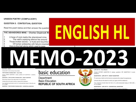 Download MP3 2023 MEMO ENGLISH HOME LANGAUGE GRADE 12 ENGLISH HL PAER 2  [THUNDEREDUC]