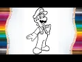 How to Paint Luigi Coloring Page Painting for Kids Toddlers - 4K 60FPS