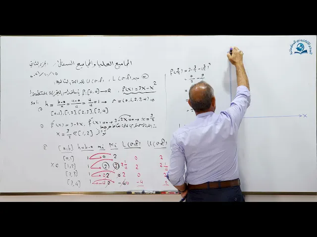 ⁣مادة الرياضيات للصف السادس الاعدادي : التكامل المجاميع العليا والسفلى الجزء الثاني