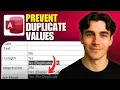 How To Prevent Duplicate Values In Microsoft Access Database Tutorial 2026