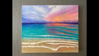 318 - Waves Lapping Cloudy Sunset
