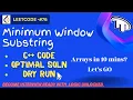 Hard Sliding Window Pattern Leetcode 76 Hashmap C