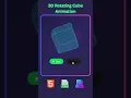 3D Rotating Cube Animation with HTM CSS Javascript