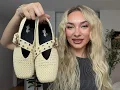 Ailixcozy Mesh Flats for Women Max Buckle Square Toe Trendy Mary Jane Shoes Breathable Washable