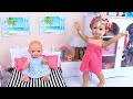 Mama and baby dolls family morning routine stories I PLAY DOLLS