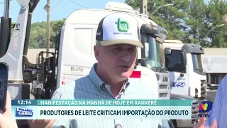 Crise do leite leva produtores a protestarem em Xanxerê nesta quinta