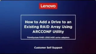 How to Add a Drive to an Existing RAID Array Using ARCCONF Utility