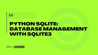 018 Python SQLite Database Management