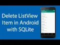 Delete ListView Item in Android Studio with SQLite Database