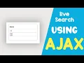 JavaScript Live search of MYSQL records using AJAX and PHP Quick programming tutorials