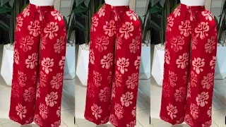 how to make a wide leg palazzo pant baggy trouser 
