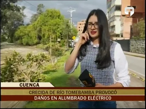 Crecida de río Tomebamba provocó daños en alumbrado eléctrico