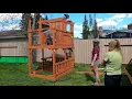 2020 Backyard Discovery Skyfort II Wooden Swing Set with the Speedy Slide Complete Build in 1 Day