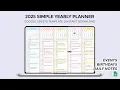 2026 Simple Yearly Planner Events Birt ays Daily Notes - Excel and Google Sheets Template