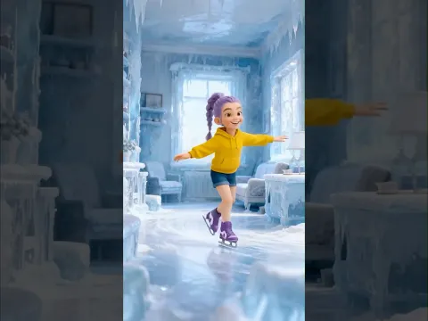 Increíble, la pequeñita casa de Rumi se convirtió en una pista de hielo | Las guerreras K-pop