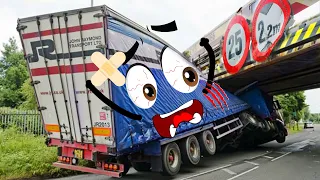 NO WAY! Terrible Truck Doodles Stuck Under Bridge 😱 | Crazy Truck Fails | Woa Doodland