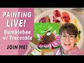 Painting a Cute BUMBLEBEE butt with Acrylics use any medium LiVE in studio hangout with Annie