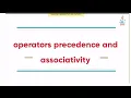 1 11 operators precedence and associativity in java tutorial in TELUGU