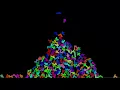Crazy Pentomino Pybox2D Simulation