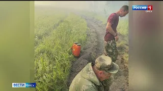 В Тюкалинском районе Омской области потушили крупный пожар
