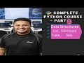 Python Course Part 2 Data Structures list tuple dictionary sets