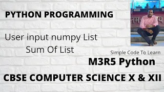 2 How to take user input in a numpy array Python Data Analysis Hindi