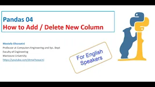 Pandas 04 DataFrame - Add Delete Column