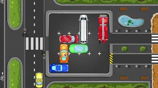 Parking Panic on Coolmath Games level four in 10 moves or less