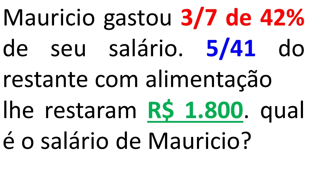 1 QUESTÃO DE CONCURSO PÚBLICO DE MATEMÁTICA | FRAÇÃO PORCENTAGEM E REGRA DE TRÊS