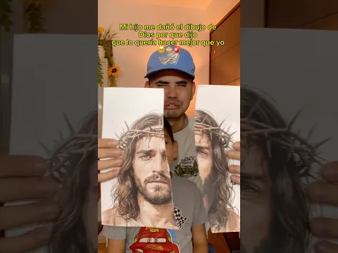 Mi hijo me dañó el dibujo de Dios 🥹. #dibujo