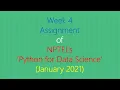 Assignment Solution for Week 4 NPTEL - Python for Data Science