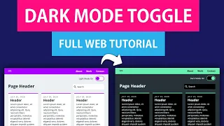 Dark Mode Toggle HTML CSS JS Tutorial