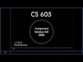 CS 605 Software Engineering II Assignment 2 solution Fall 2020 VU Virtual Universe