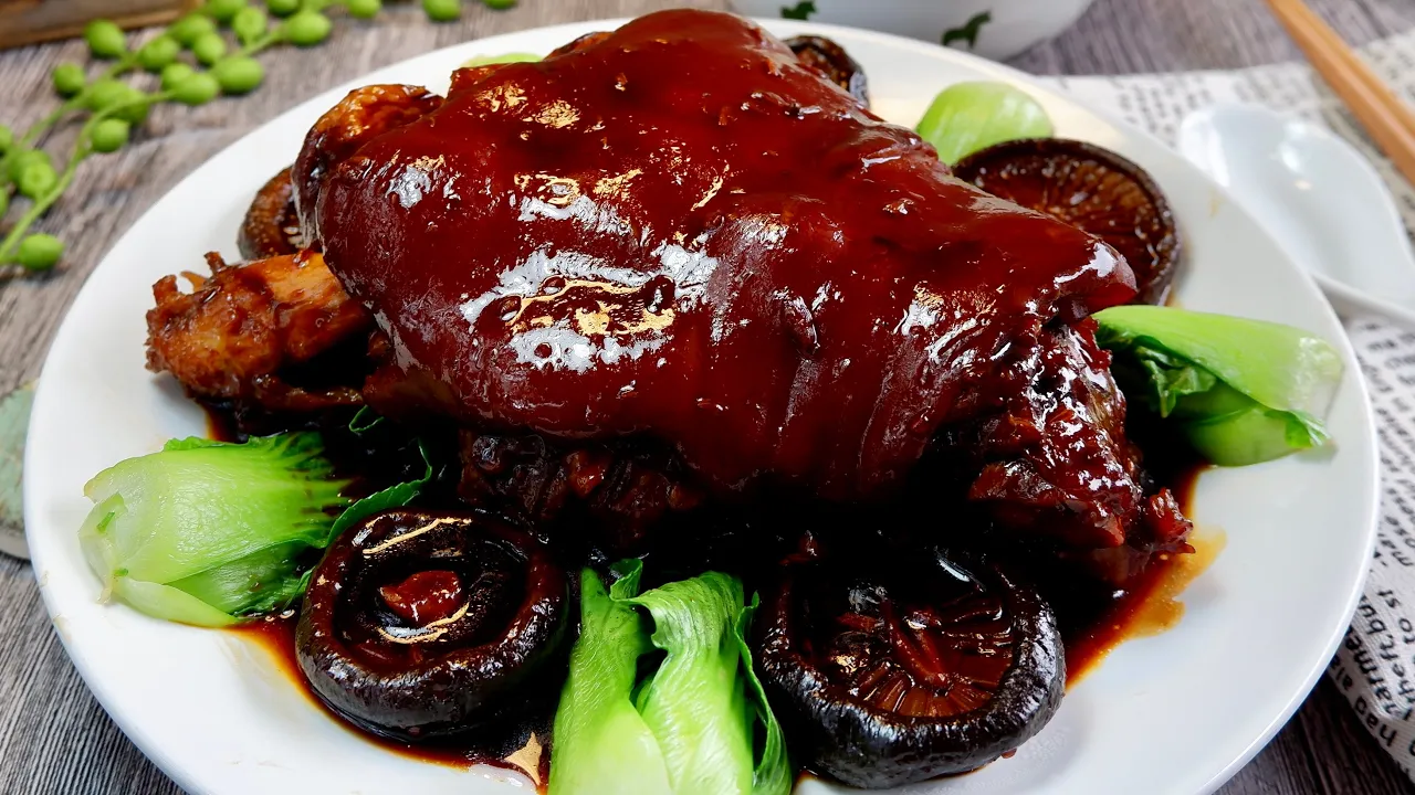 Super Easy & Tender Braised Pork w/ Mushrooms  Chinese Pressure Cooker Pig Trotter Recipe