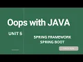 Object Oriented Programming With JAVA UNIT 5 SPRING FRAMEWORK SPRING BOOT