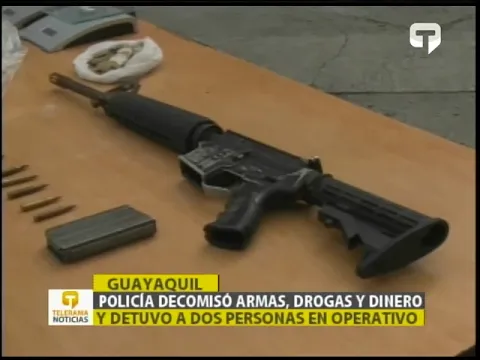 Policía decomisó armas, drogas, dinero y detuvo a dos personas en operativo